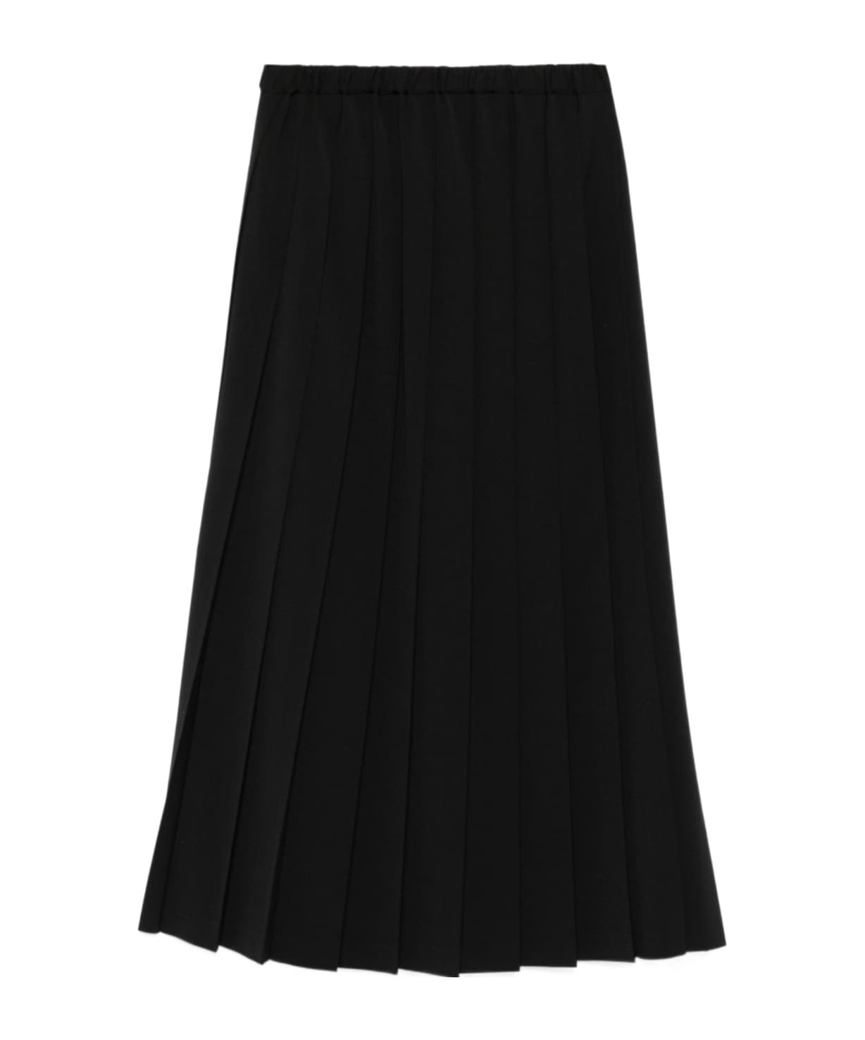 pleated midi skirt