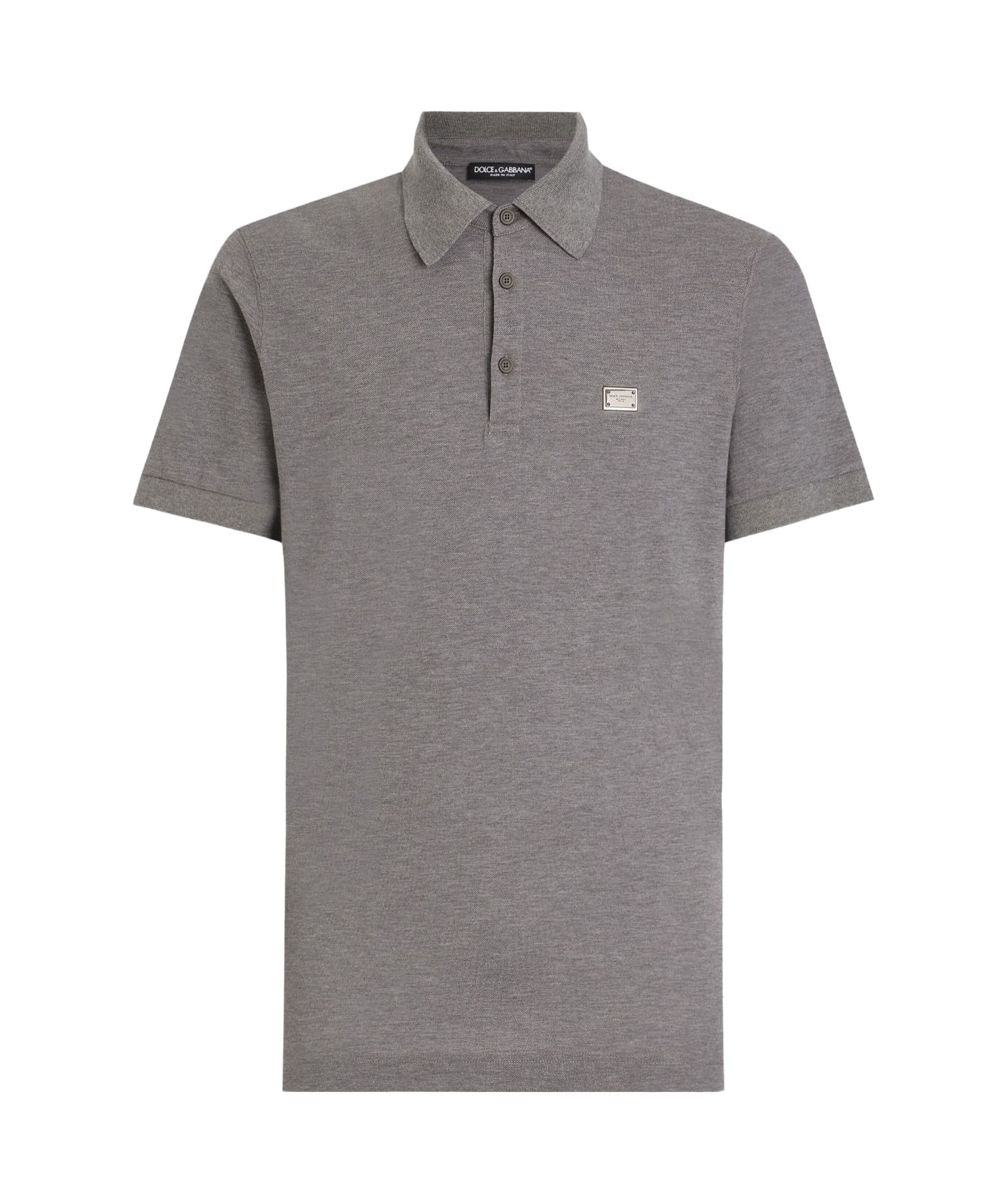 Dolce  Gabbana Logo Plaque Short-Sleeved Polo Shirt