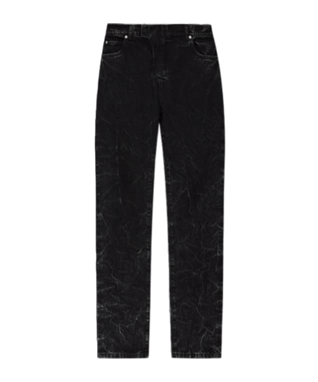 Balmain Mid Rise Acid-Wash Jeans