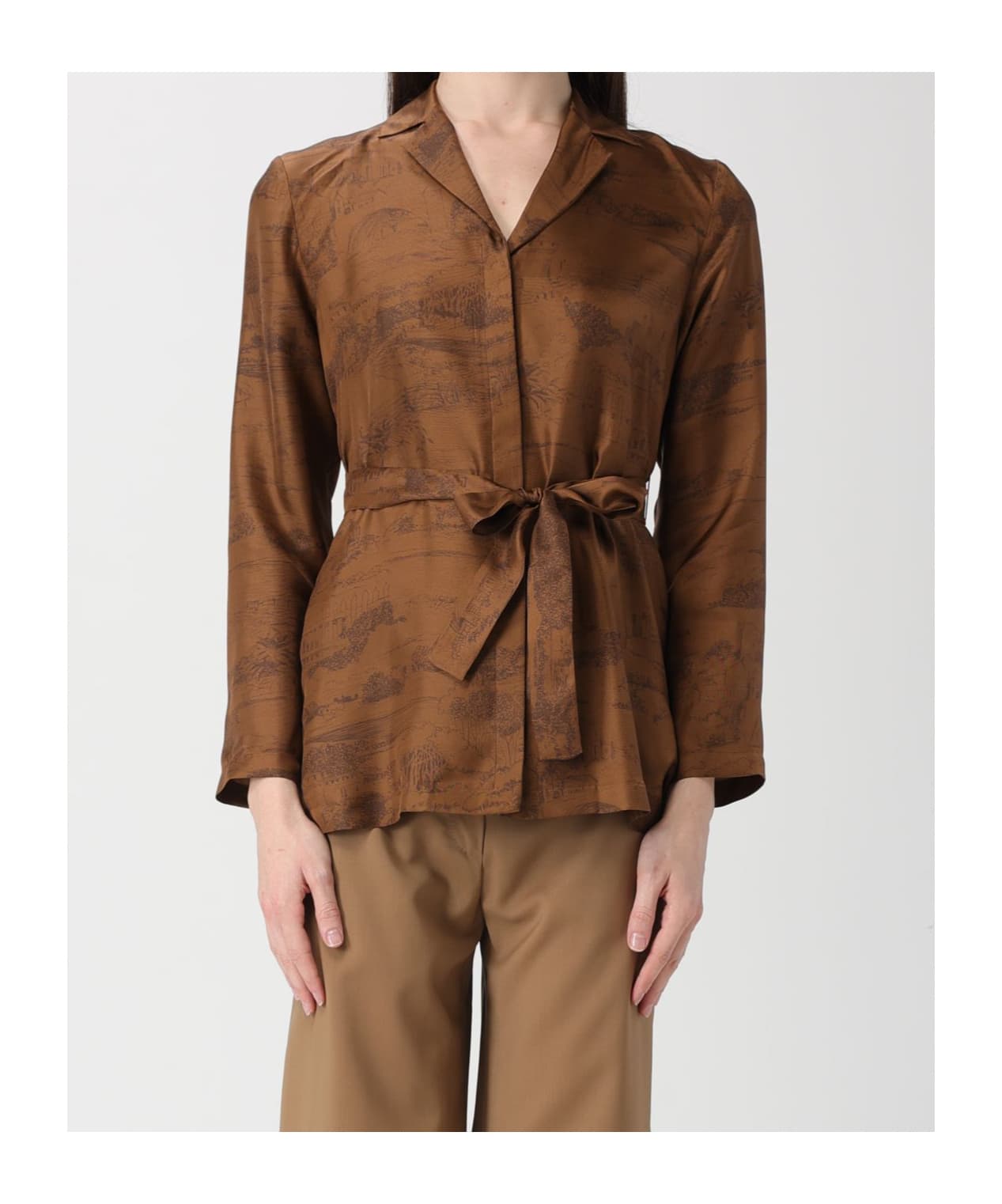 Max Mara Studio Mstabituro Belted Twill Shirt