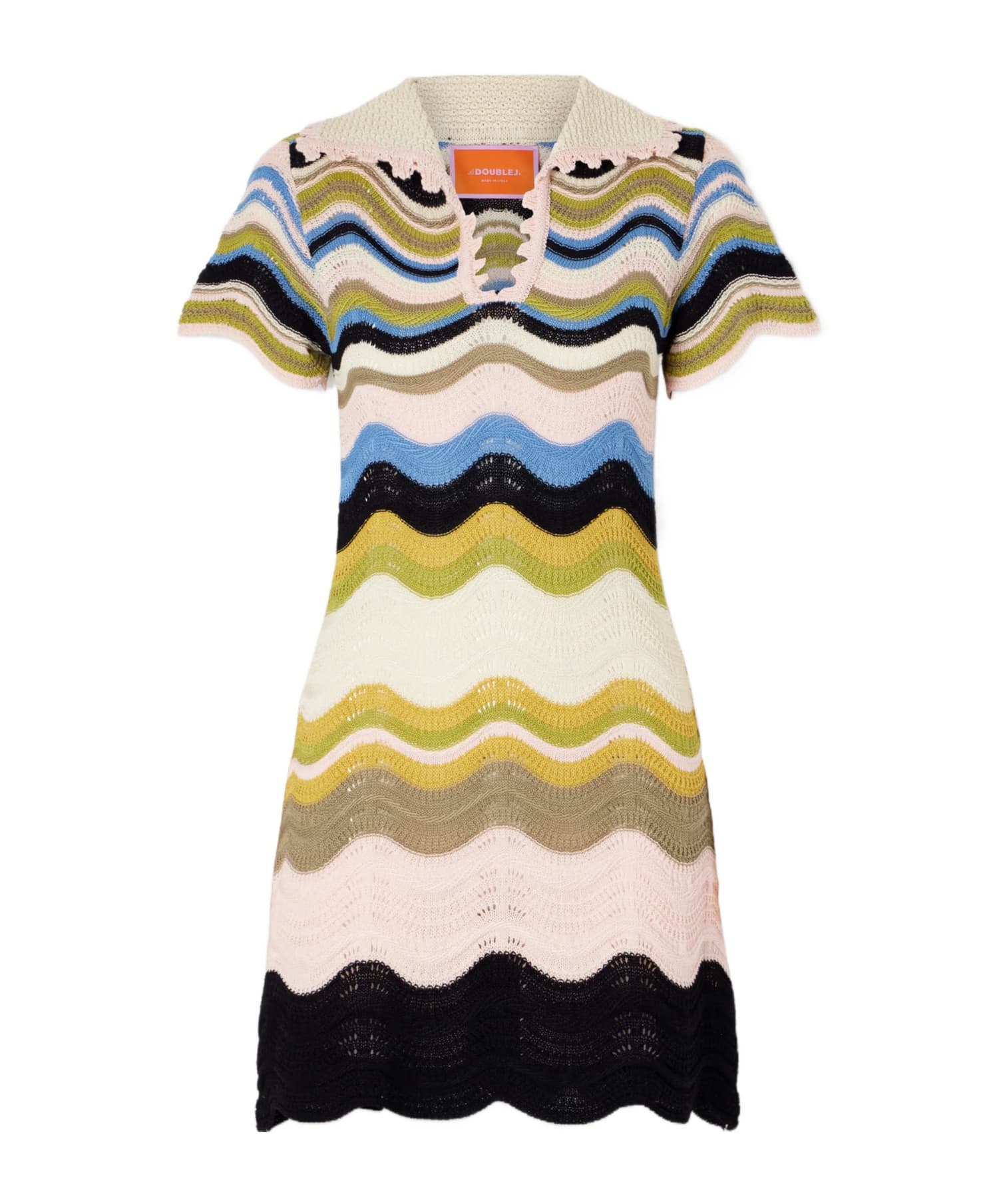 La Doublej Chevron Knit Mini Dress