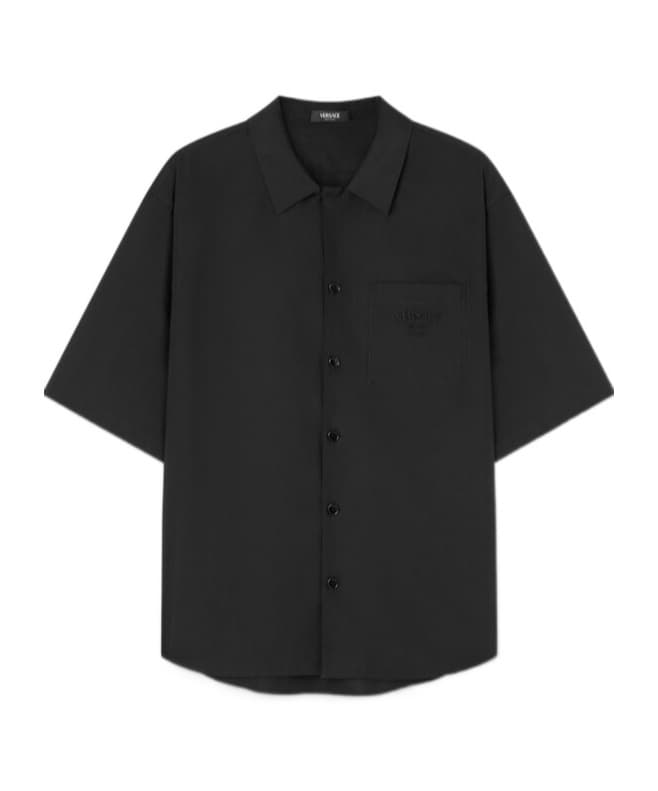 Versace Medusa Chains Embroidered Short-Sleeved Shirt