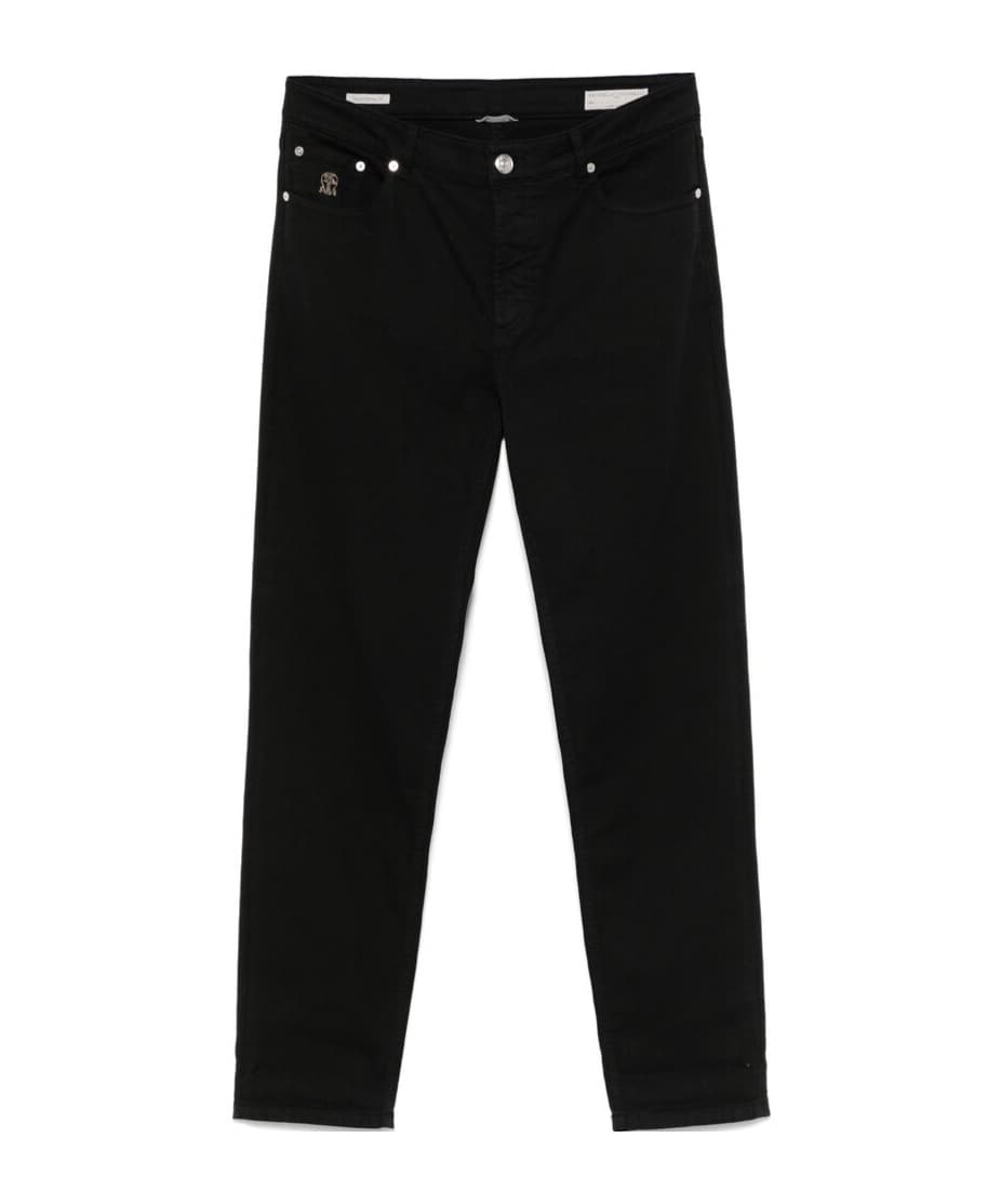 Brunello Cucinelli Logo Patch Straight-Leg Jeans
