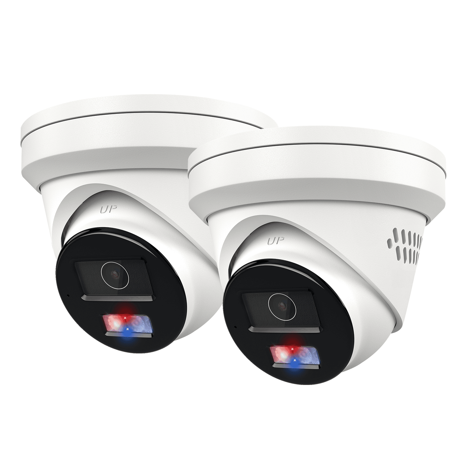 USA Only Anpviz 5MP PoE IP Camera 2PCS, Active Deterrence Strobe Red &amp; Blue Light and Audio Alarm, Metal Turret Security Camera Outdoor, Two Way