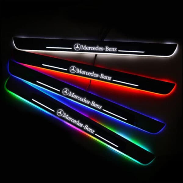 Illuminated BenZ Mercedes LED Door Sill Pro Lights with 7 Colors Change