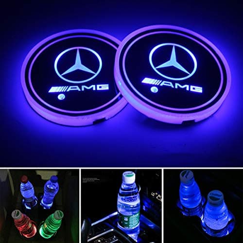 2X LED Mercedes Benz AMG Cup Holder Lights With 7 Colors Changing