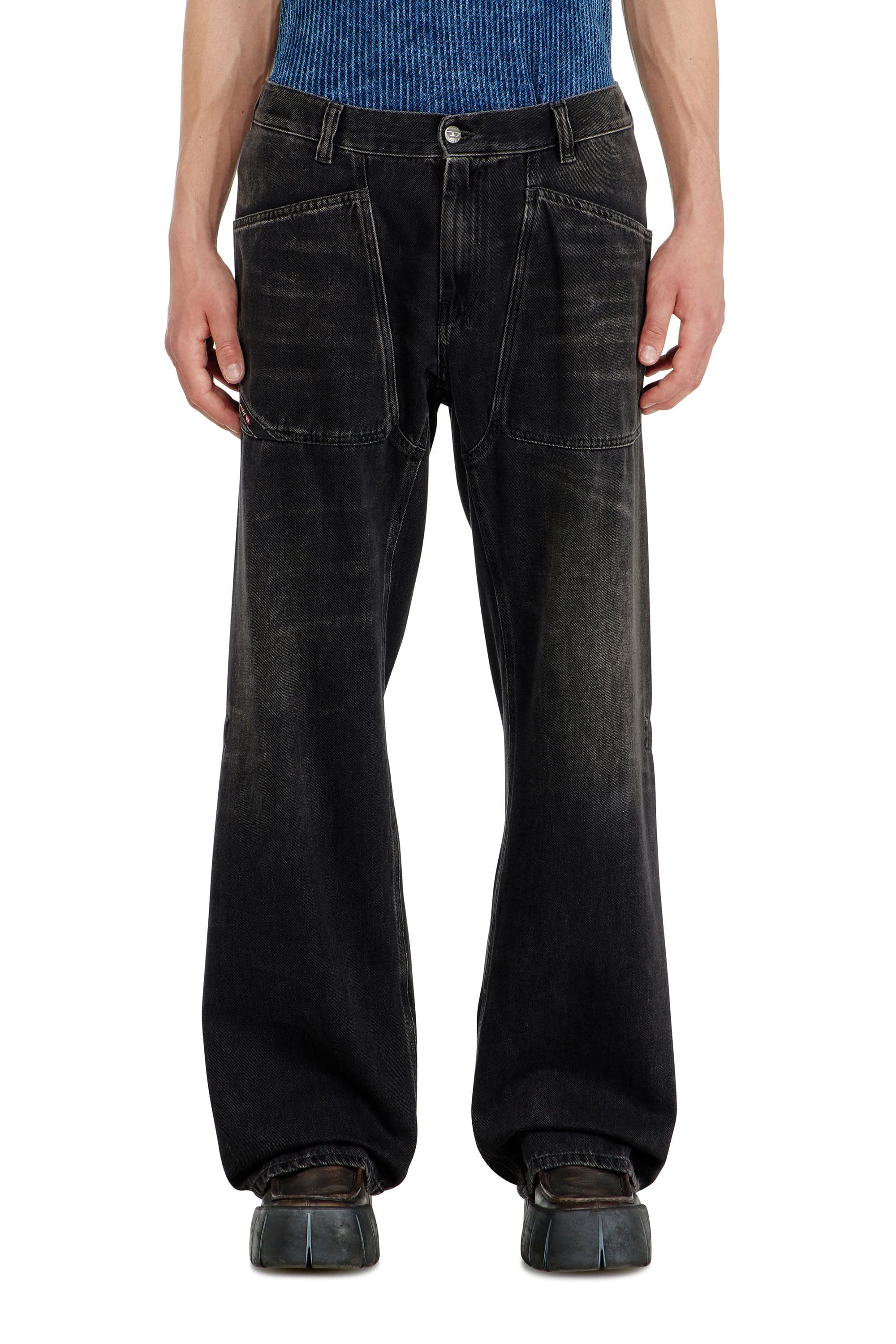 Diesel - Relaxed Jeans Regular Waist D-Zeta - Jeans - Man - Black