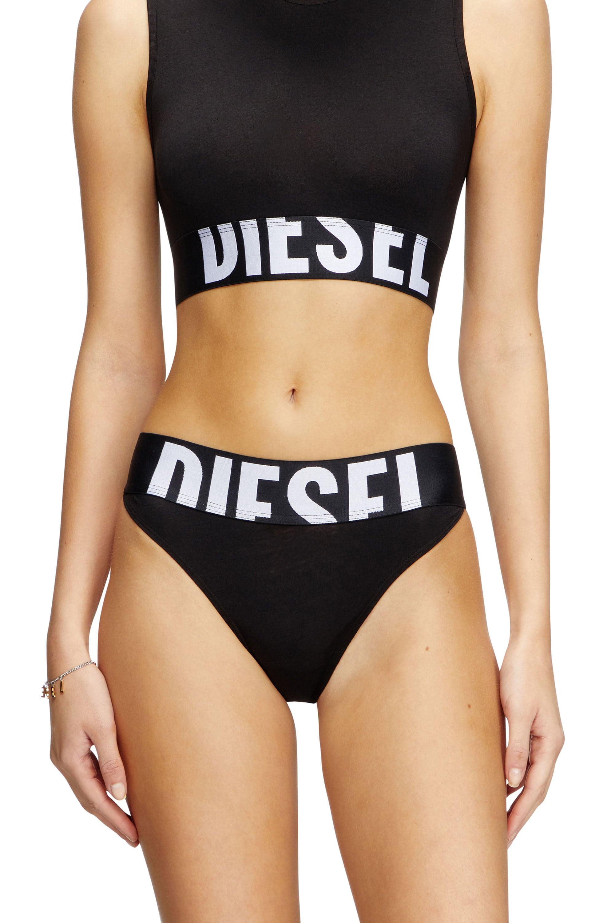 Diesel - Three-pack briefs with cut-off logo - Panties - Woman - Black