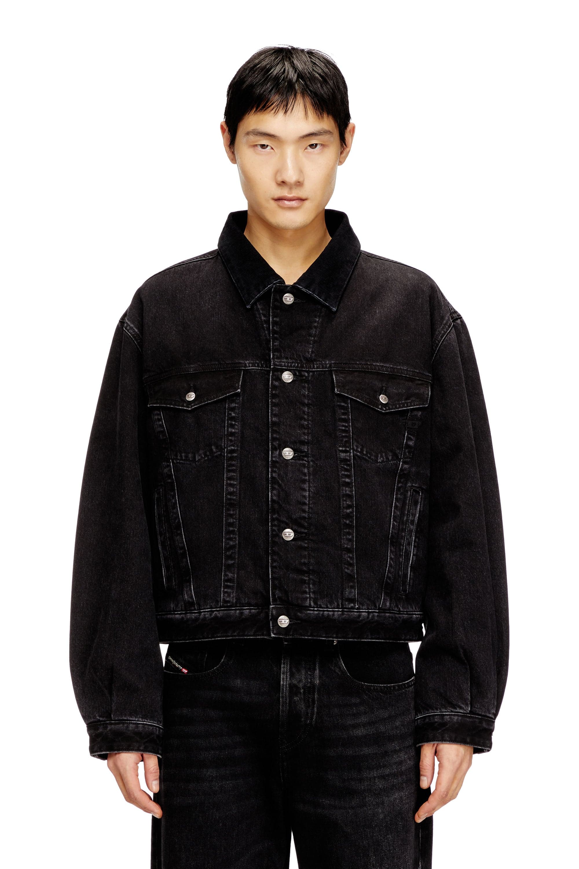 Diesel - Padded trucker jacket in denim - Denim Jackets - Unisex - Black