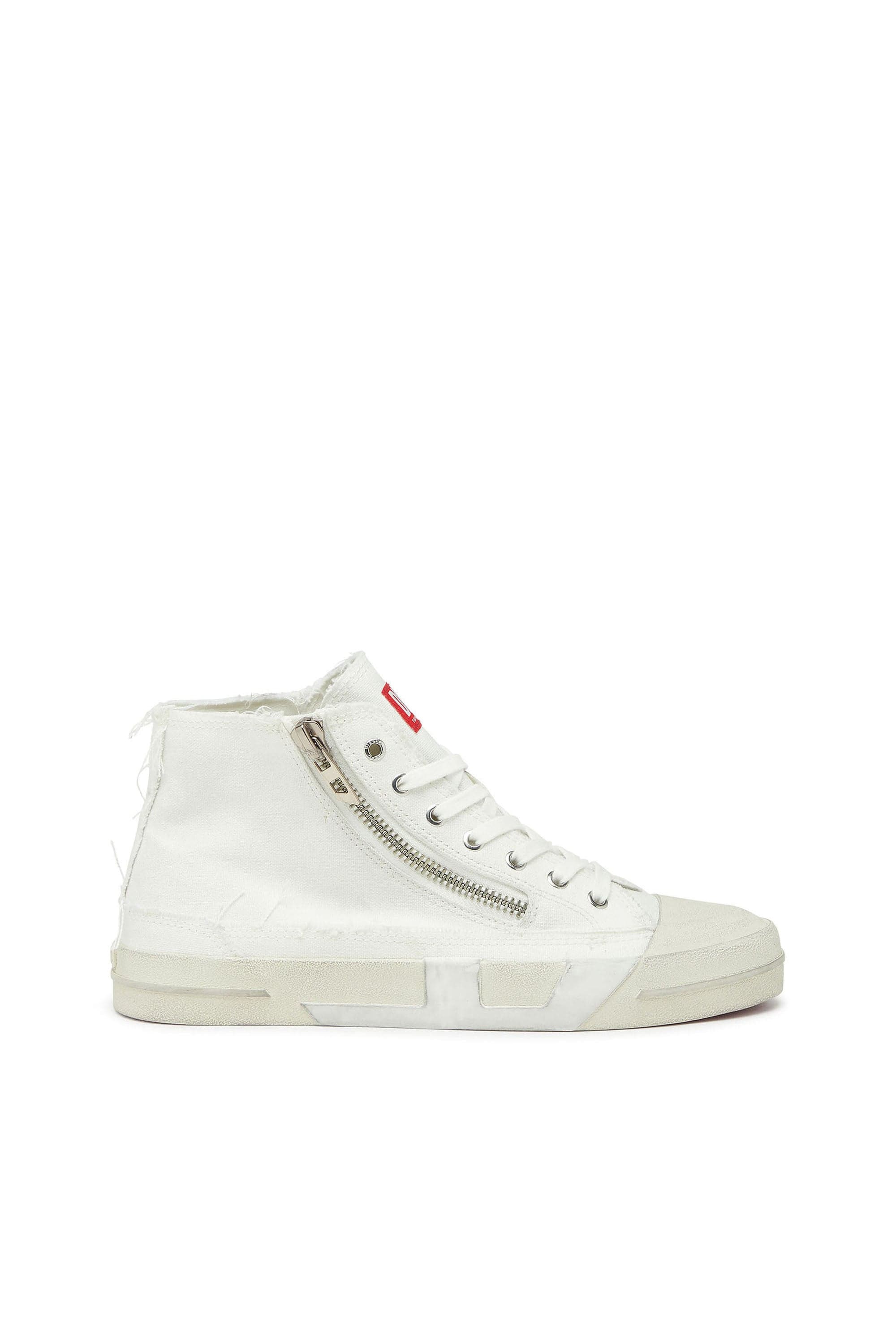 Diesel - S-D-Verse - Sneakers in frayed canvas with D logo - Sneakers - Man - White