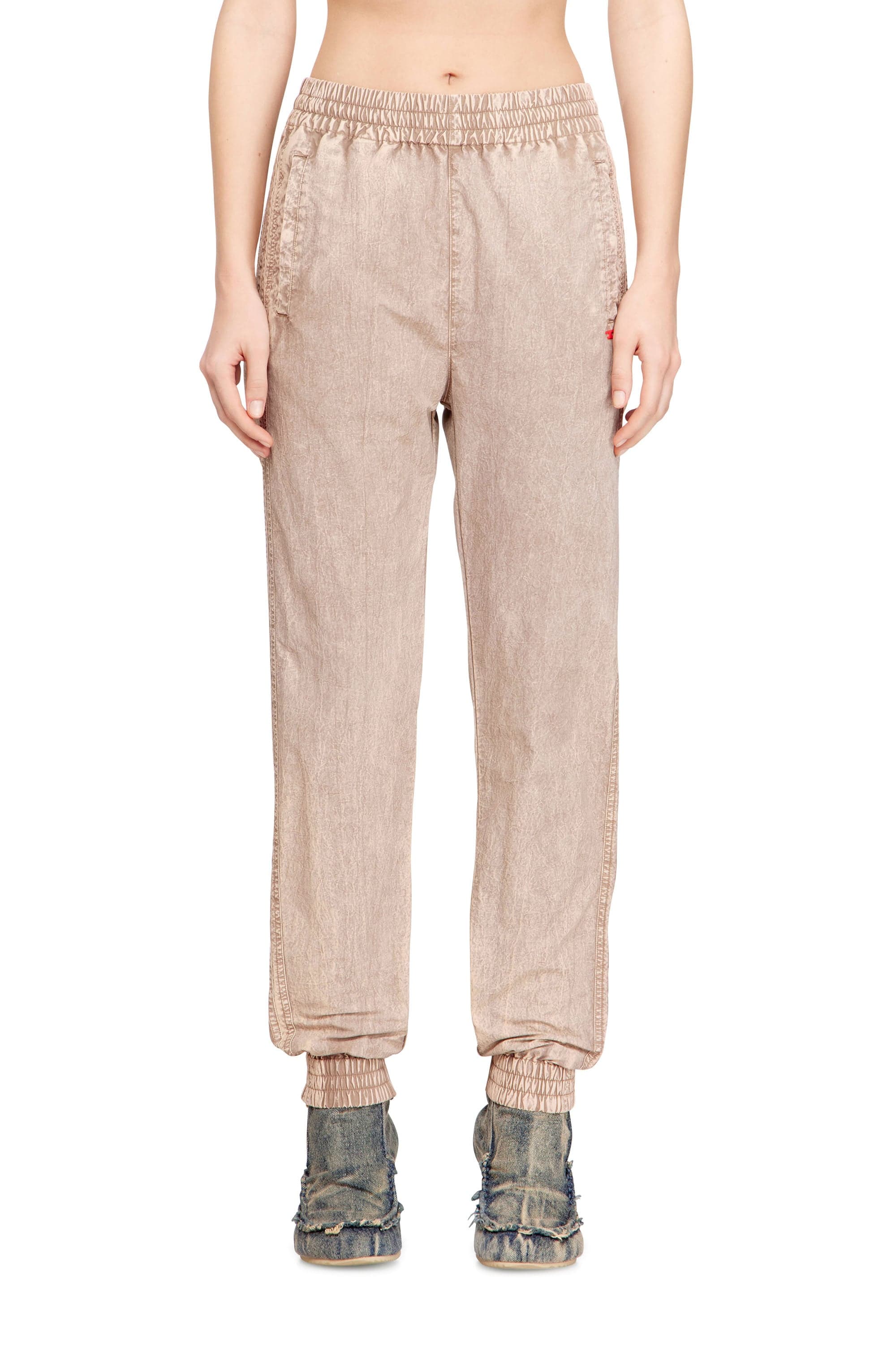 Diesel - Track pants in treated Taslan - Pants - Woman - Beige