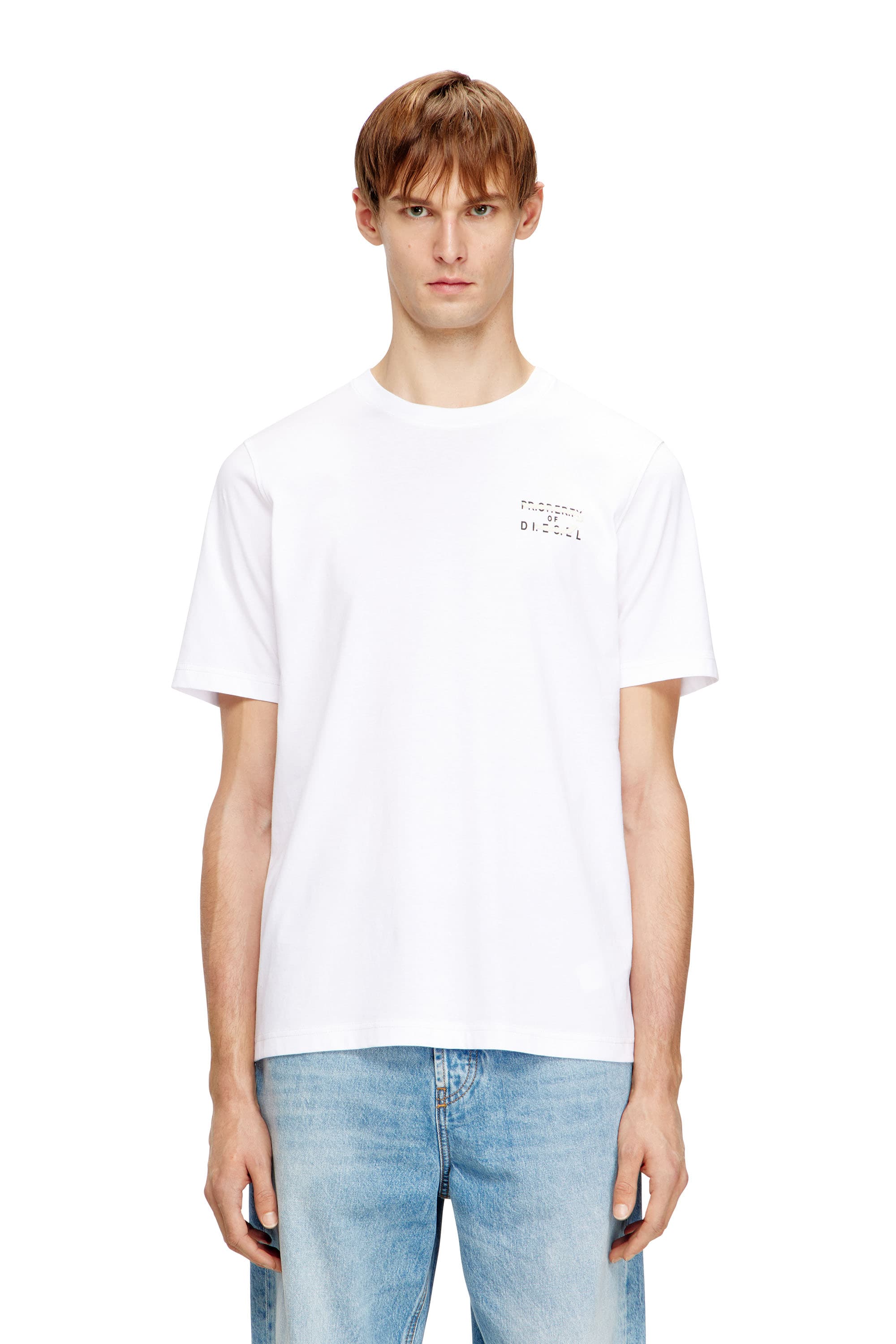 Diesel - Regular cotton T-shirt with puff print - T-Shirts - Man - White