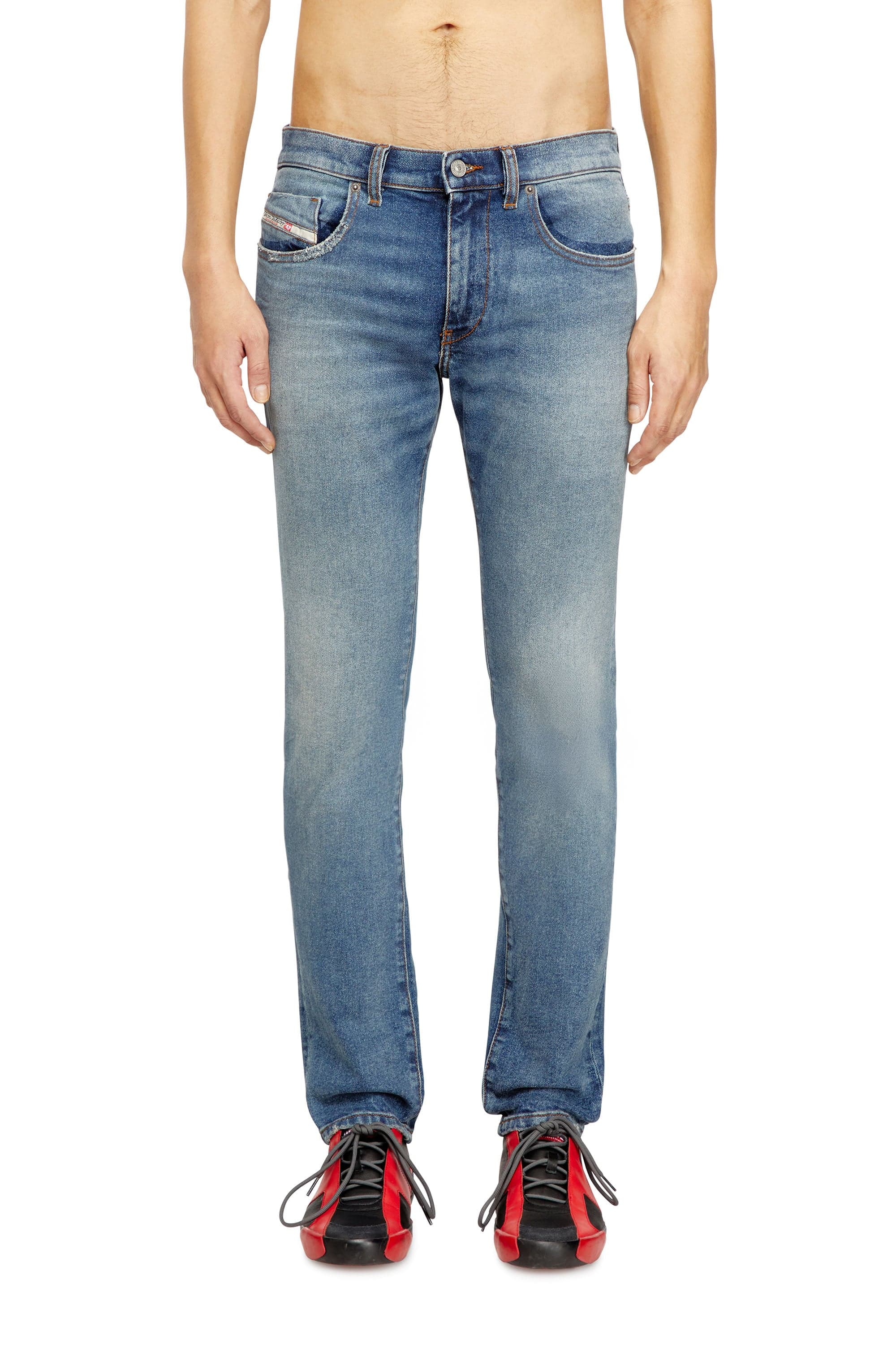 Diesel - Slim Jeans Regular Waist 2019 D-Strukt - Jeans - Man - Blue