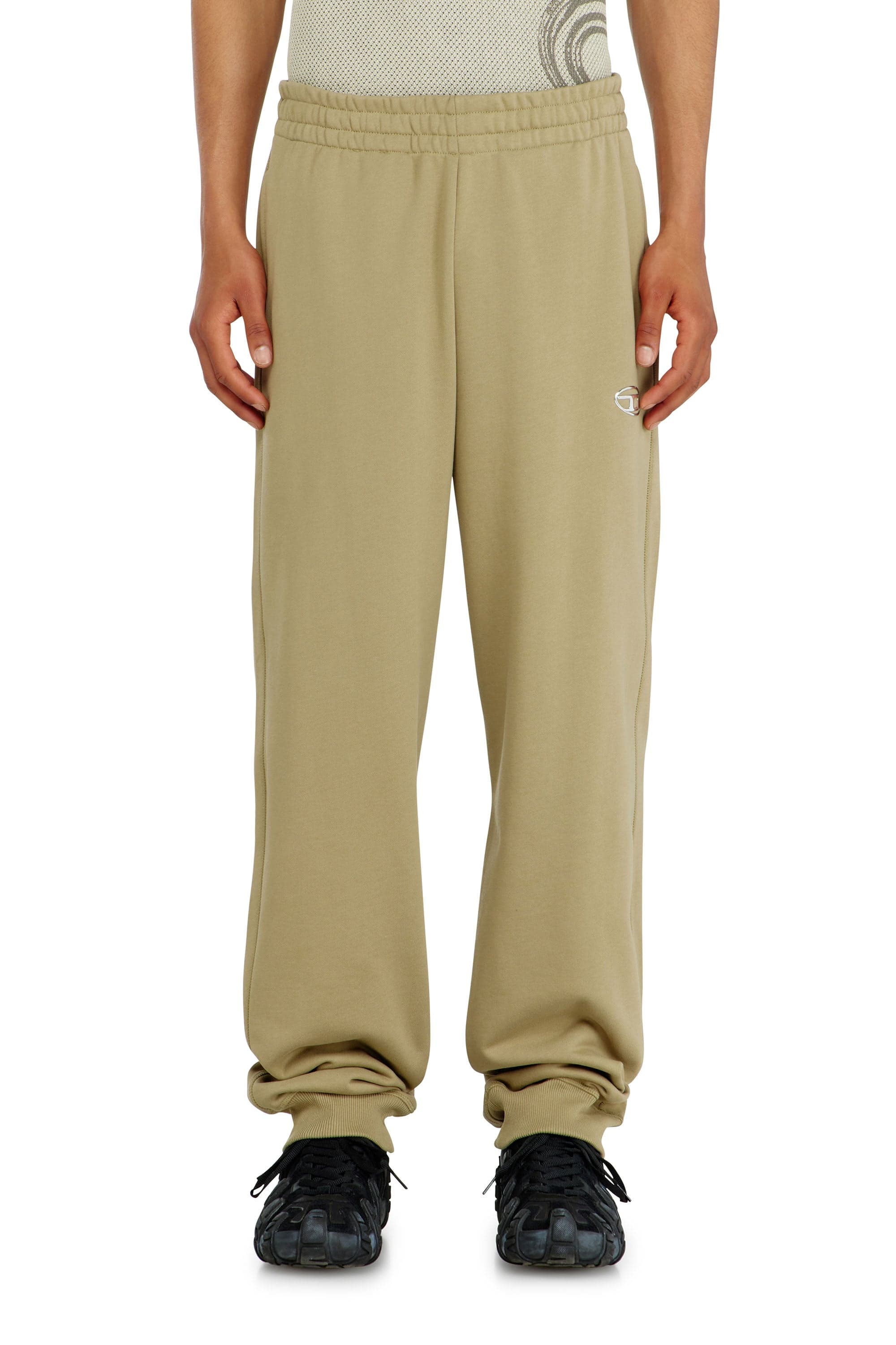 Diesel - Cotton pants with metallic Oval D - Pants - Man - Beige