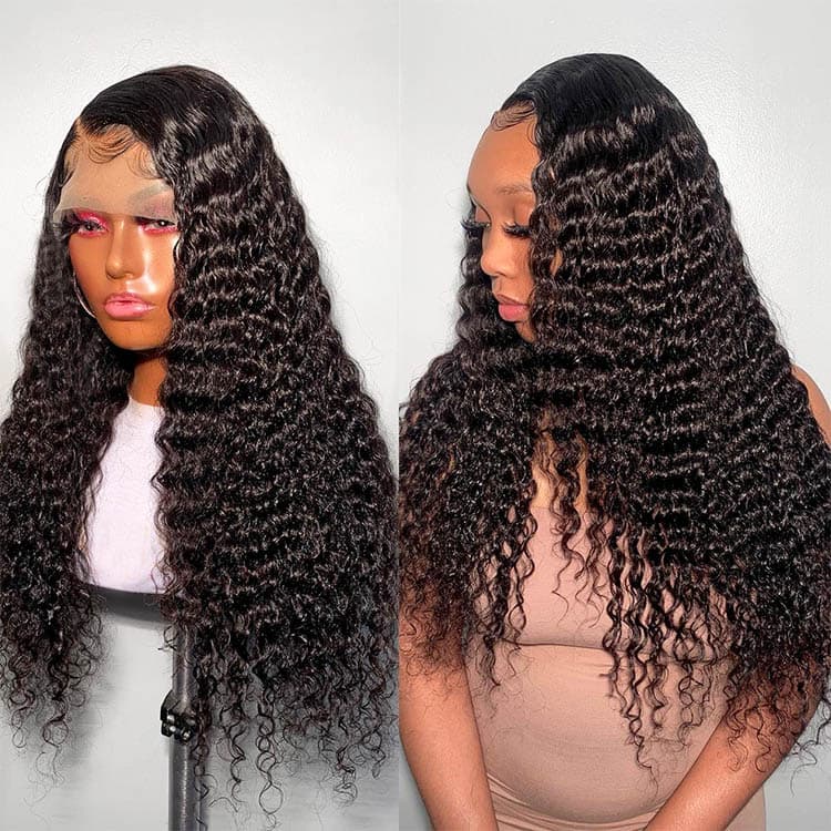 Best Human Hair Wigs Deep Wave 13*6 Lace Front Wig Deep Part 180%-250% Density Hair Wig