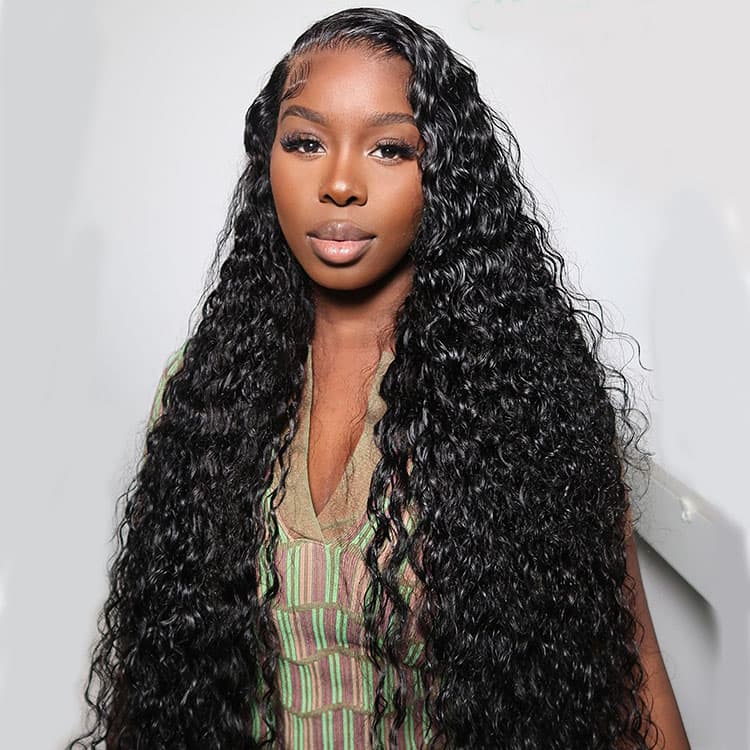Natural Wave 13*6 Lace Front Wigs Deep Part Water Wave Human Hair Wigs For Women