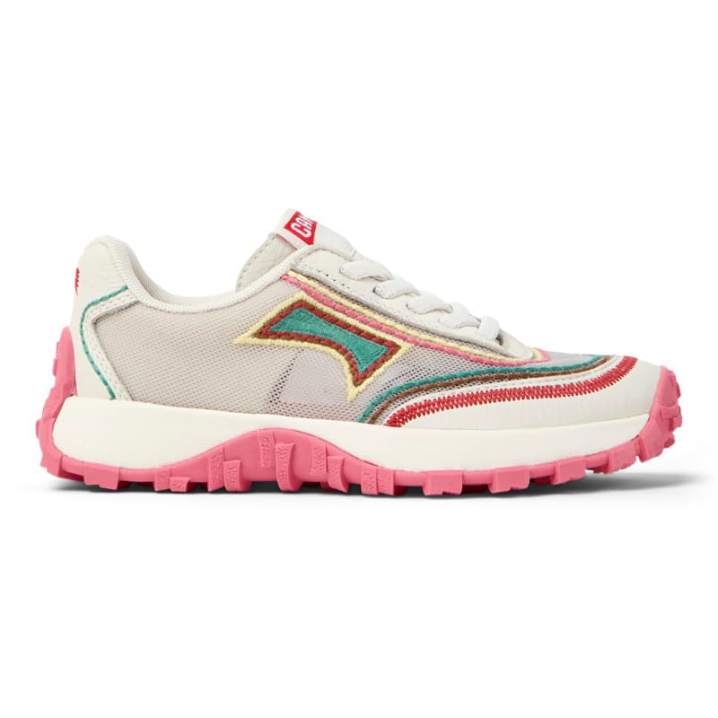 CAMPER Twins - Baskets pour Filles - Beige,Blanc, taille 28, Tissu en coton/Cuir lisse