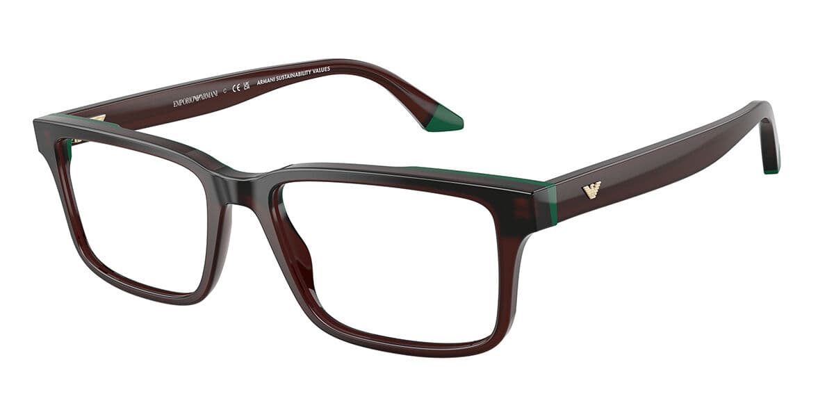 Emporio Armani EA3269F Asian Fit Men's Glasses, Brown, Size 54