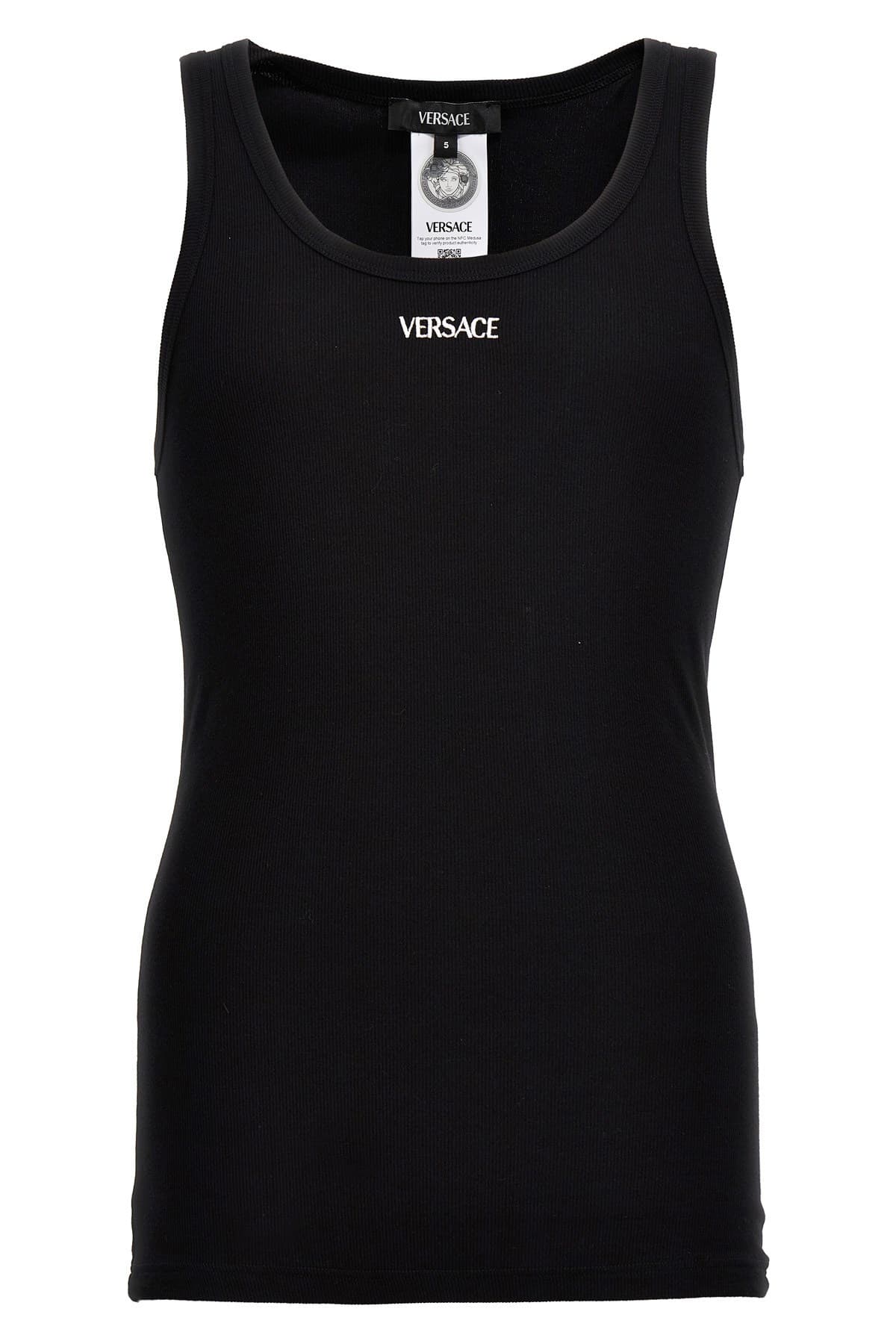 VERSACE Logo Embroidery Tank Top