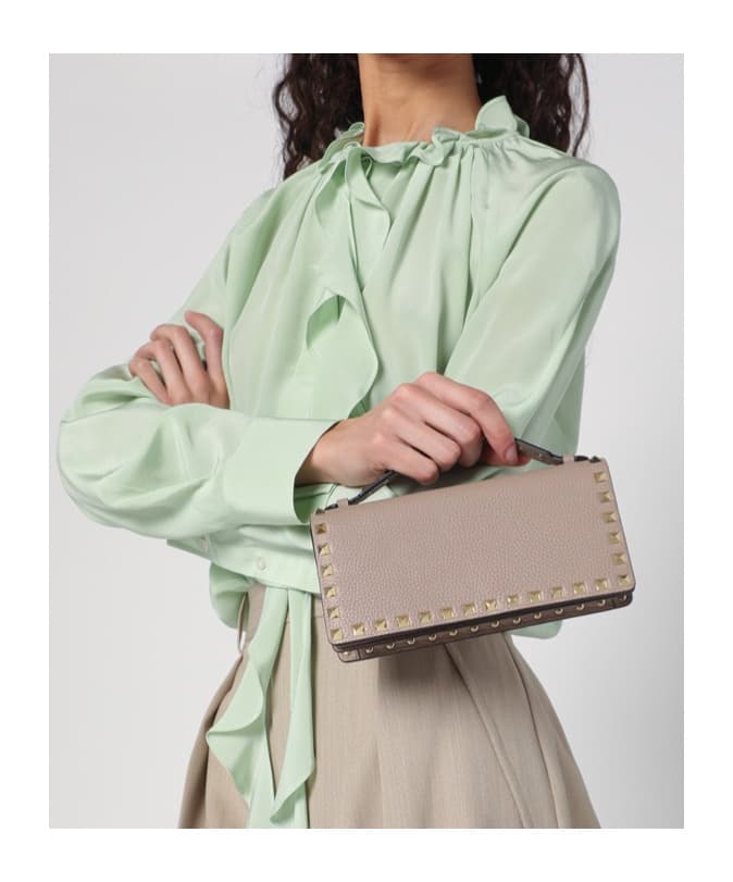 Valentino Garavani Rockstud Foldover Top Wallet