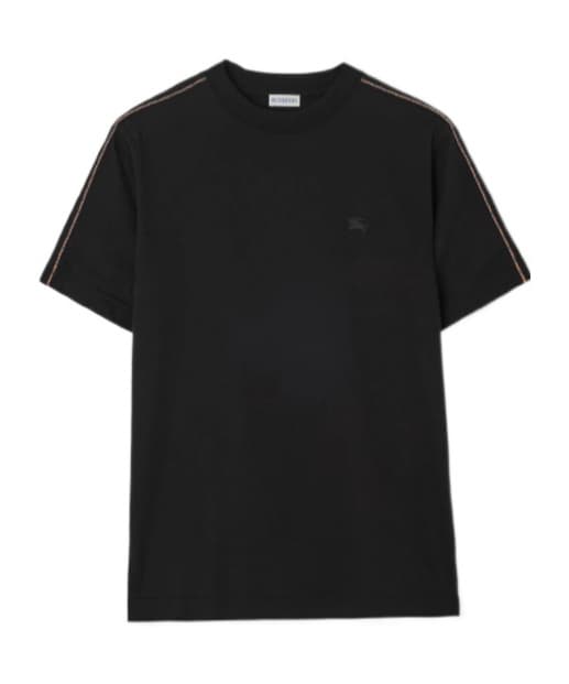Burberry Check Piping Crewneck T-Shirt