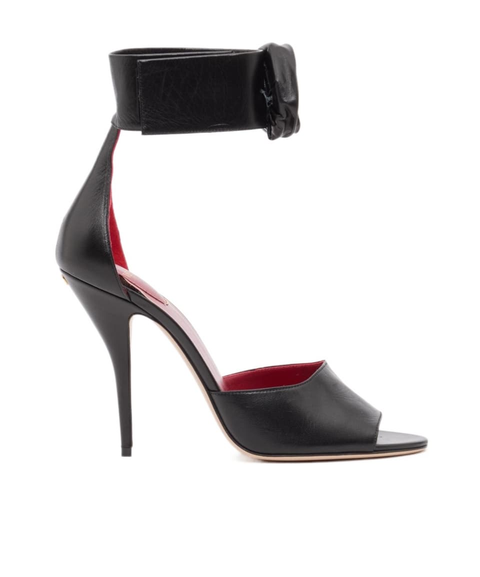 Valentino Drip Rose Embellished Open Toe Sandals