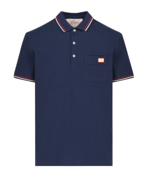 Valentino Logo Embroidered Button Detailed Polo Shirt