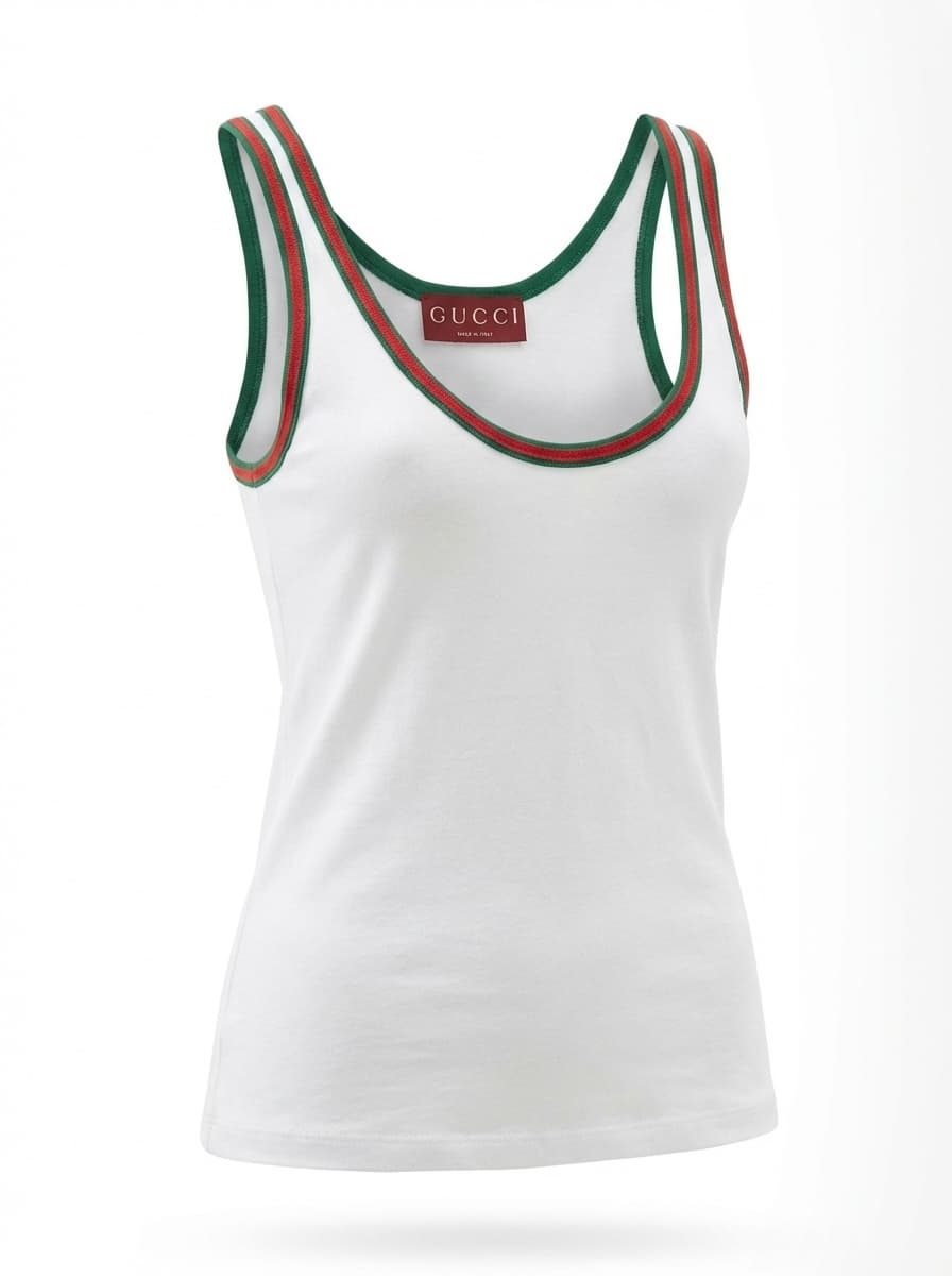 Gucci Web Detailed Rib Tank Top