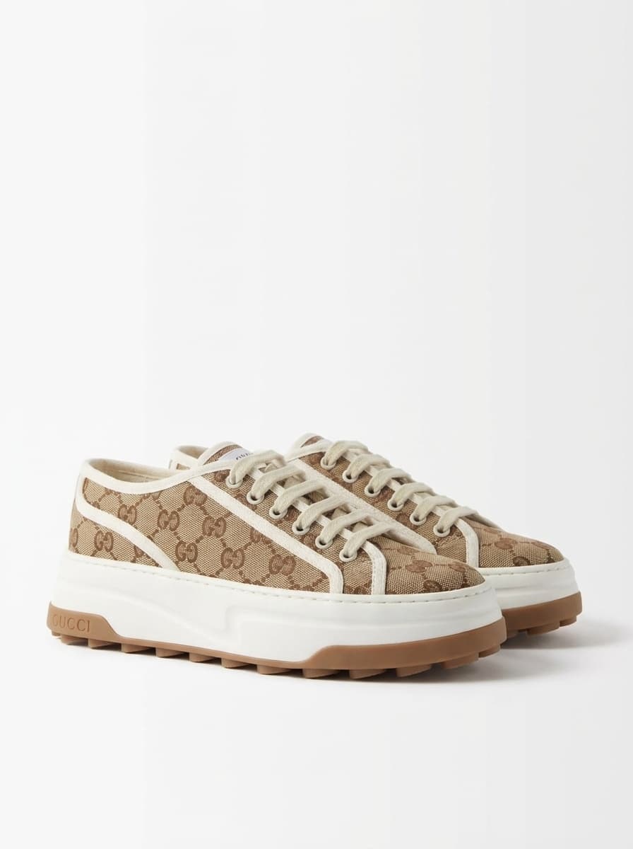 GG-canvas lace-up sneakers