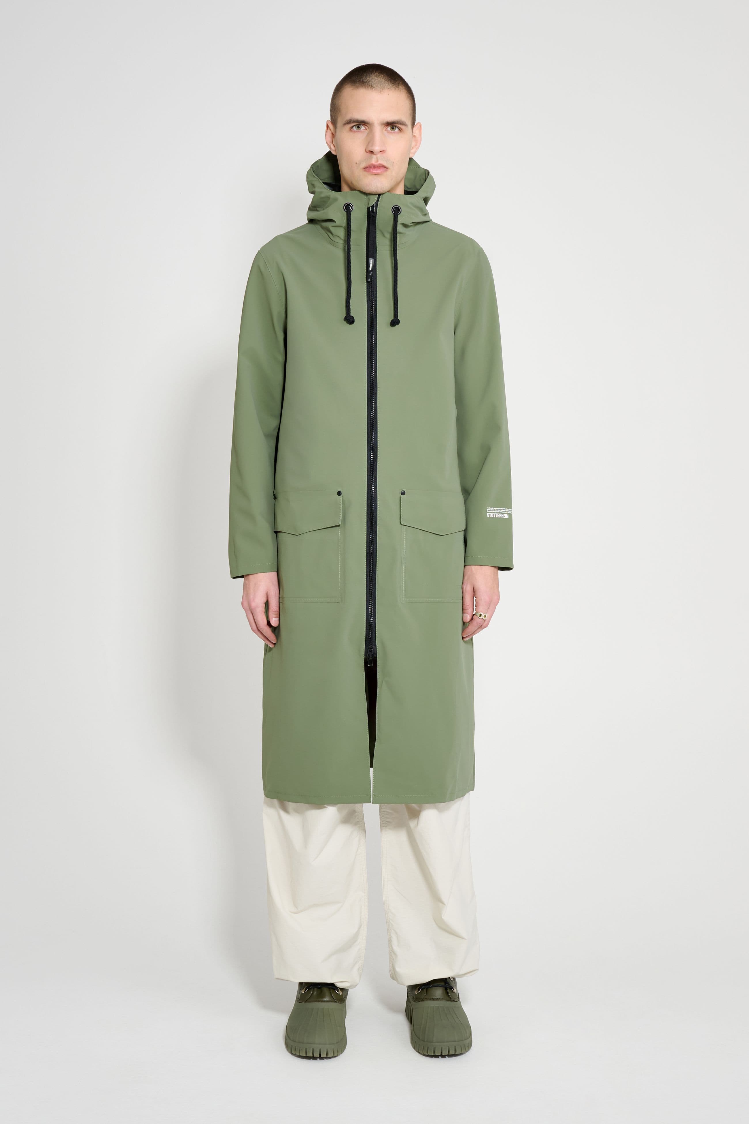 Stockholm Long Patch Raincoat Dry Green