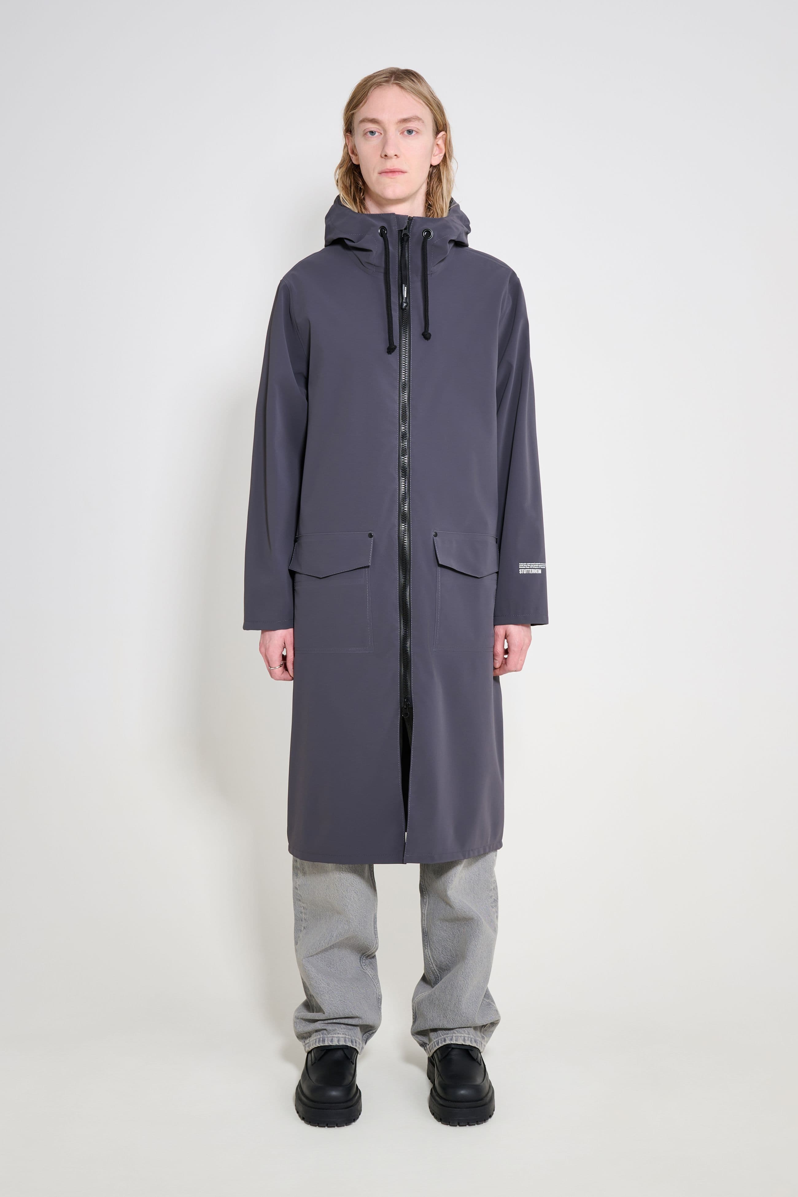 Stockholm Long Patch Raincoat Mystic Blue