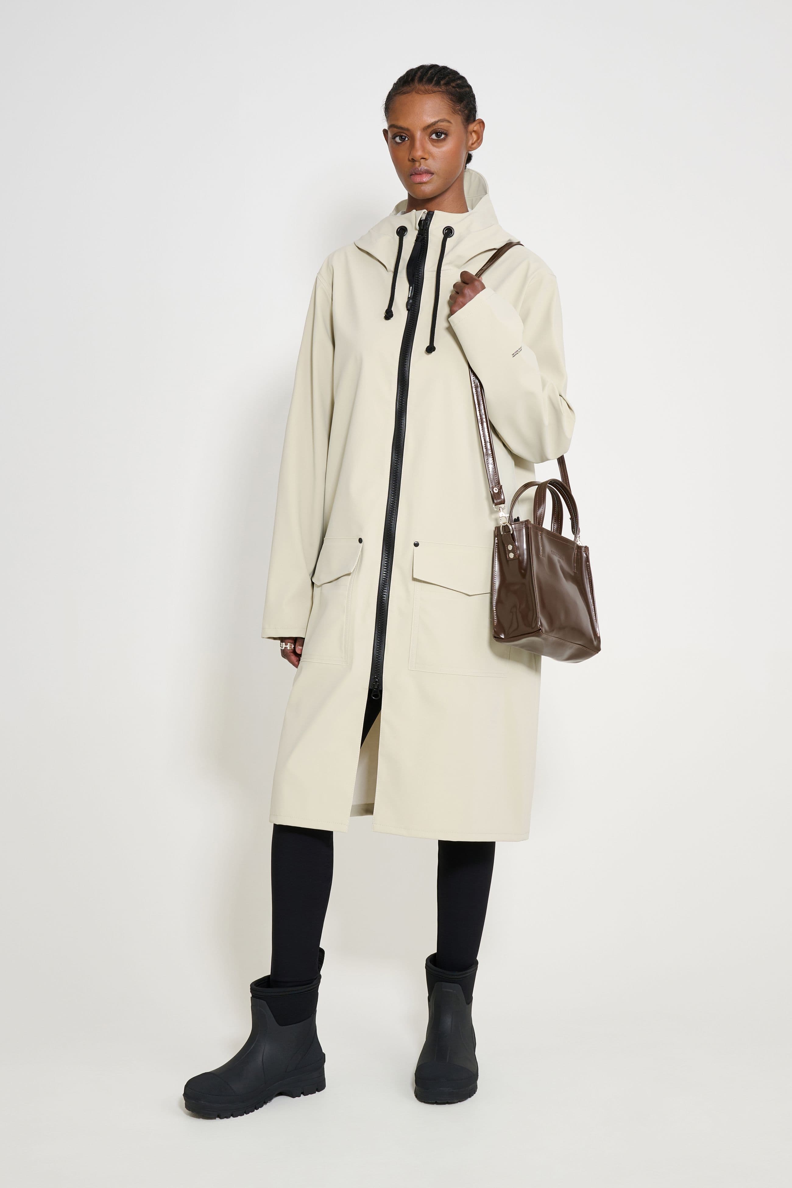 Stockholm Long Patch Raincoat Pelican
