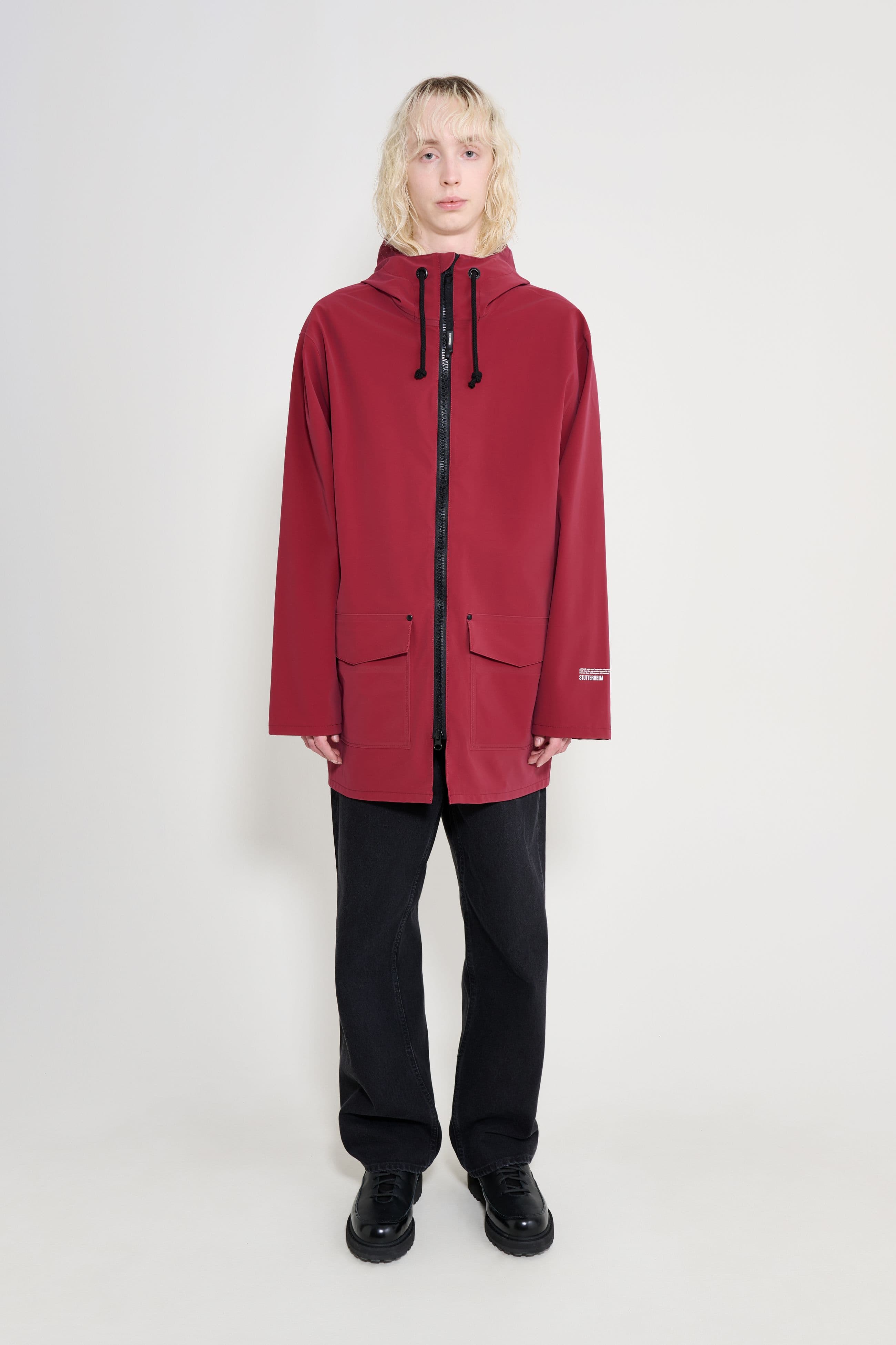Stockholm Patch Raincoat Burgundy