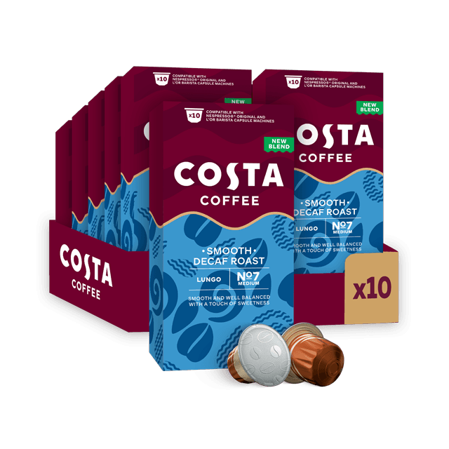 Costa Smooth Decaf Roast - 100 Coffee Capsules