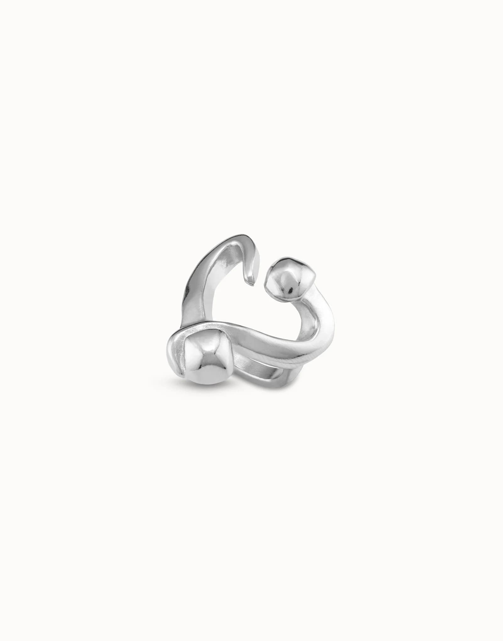 Open ring with a nailed heart