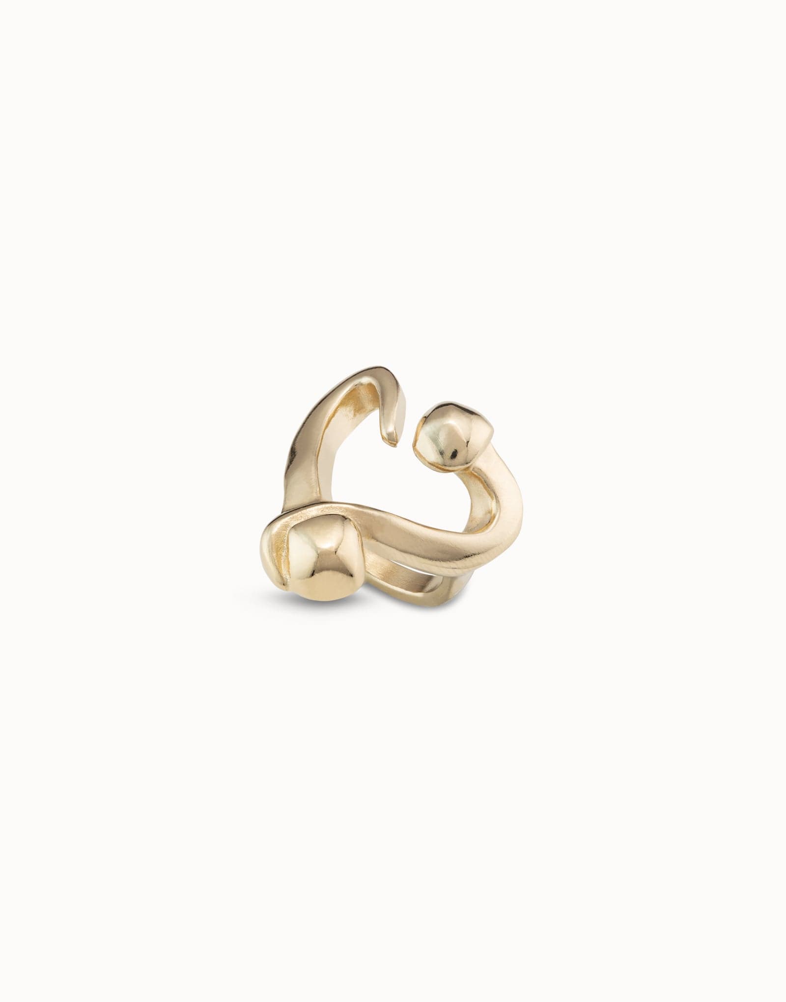 Open ring with a nailed heart